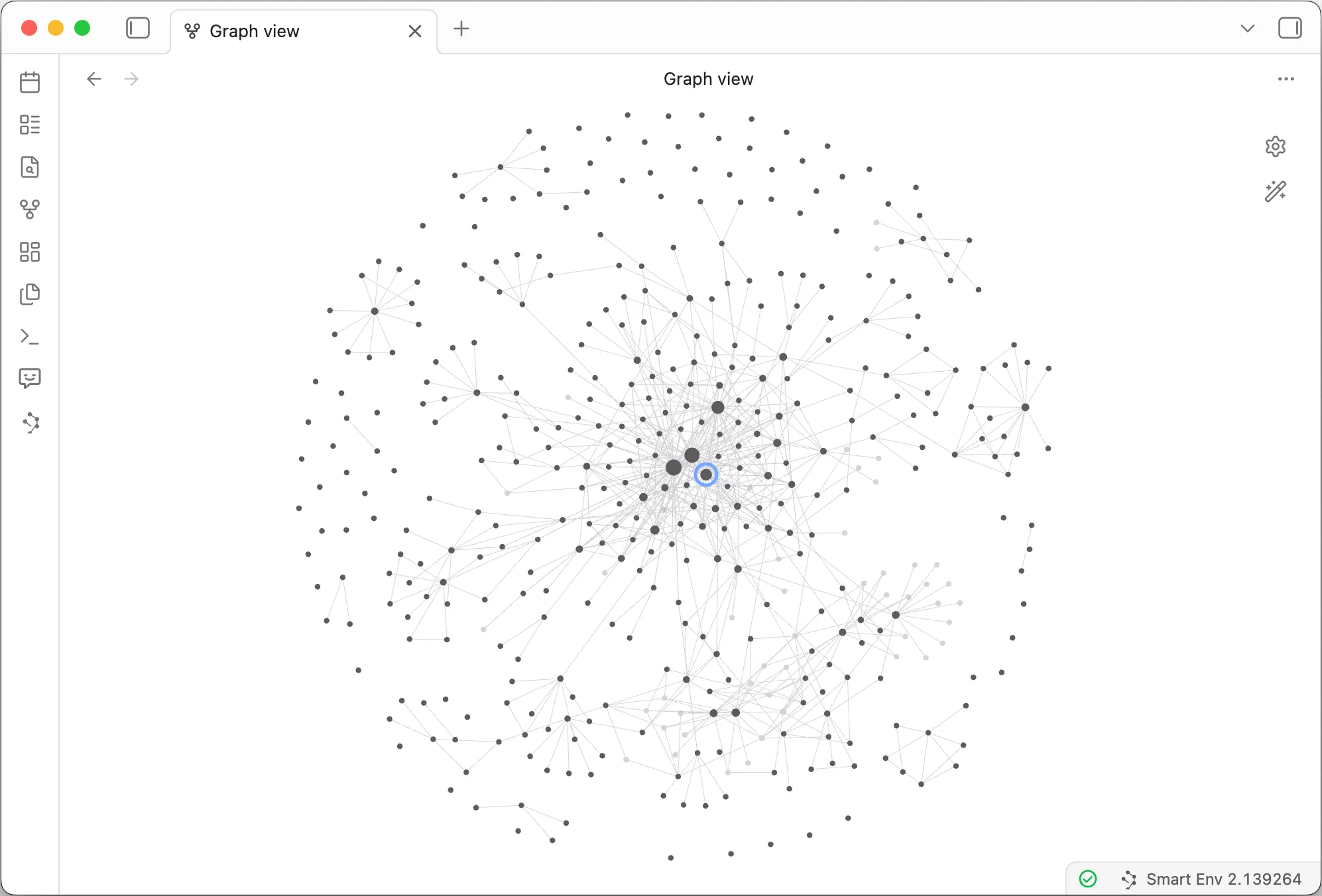 Obsidian graph view – nine months of compounding documents