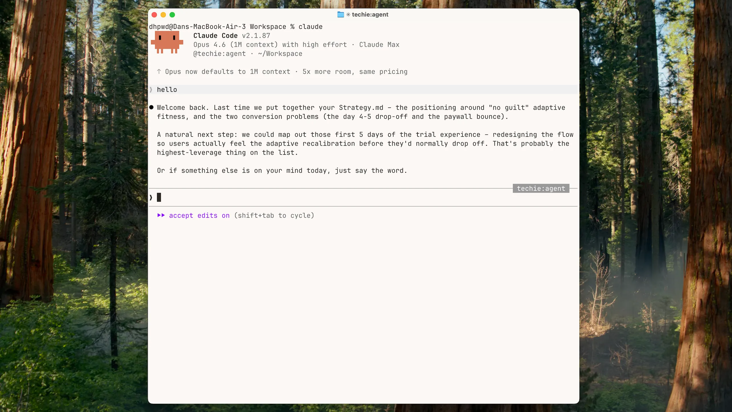 Returning session – Techie remembers everything